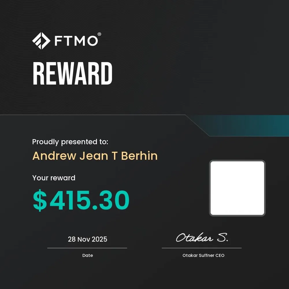 Versement FTMO — 415,30 $ (novembre 2025)