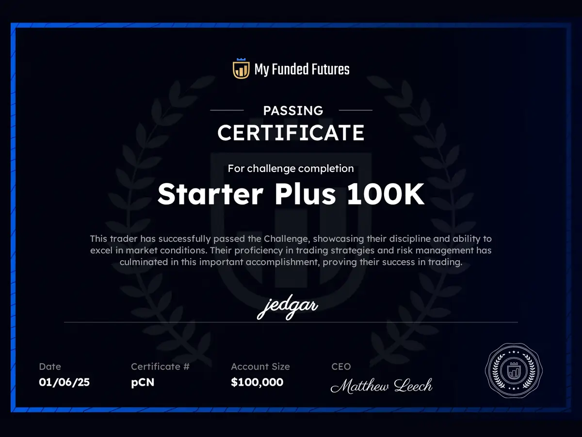 Membre — challenge Starter Plus 100K validé