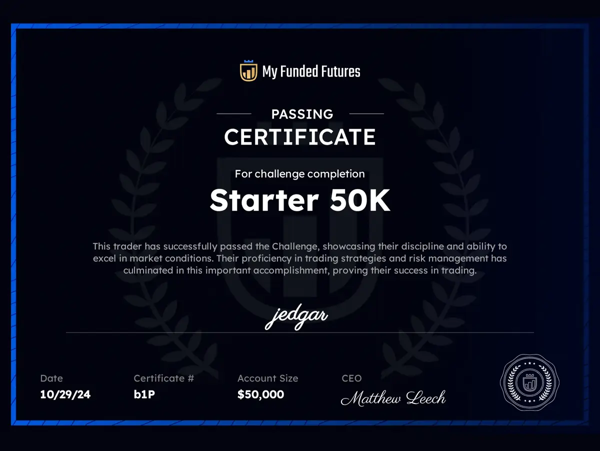 Membre — challenge Starter 50K validé